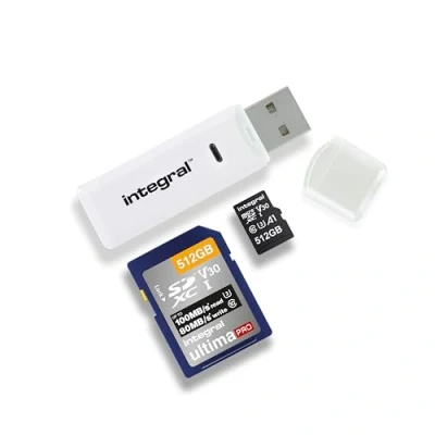 Bild av Integral Micro SD och USB 2.0 minneskortläsare adapter Plug &amp; Play, fungerar med PC Mac kompatibel SDXC, SDHC, SD, microSDXC, MMC MMCplus
