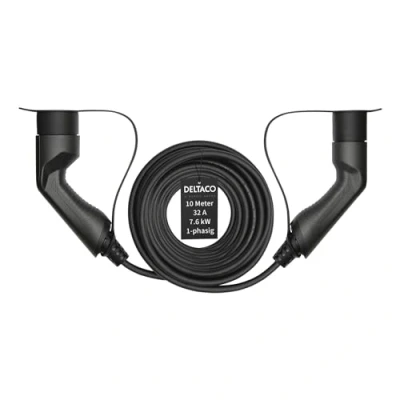 Bild av Laddkabel e Charge 7,6 kW Typ2 till Typ2, 32A, 10m Deltaco