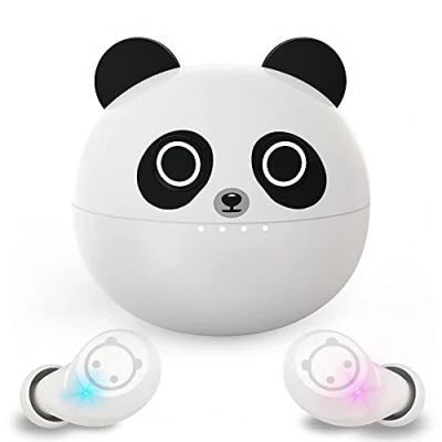 Bild av Amaface Panda trådlösa in ear hörlurar, Bluetooth hörlurar med dubbel mikrofon lätta trådlöst 36 timmars uppspelning, djup bas, 3D surround stereo, bärbart miniladdningsfodral