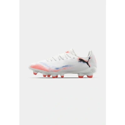 Bild av Puma Future 8 PLAY FG/AG Fotbollsskor fasta dobbar, Storlek: 41, White/black/glowing red Konstmaterial