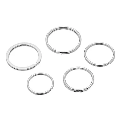 Bild av Wedo 26230015 nyckelringar metallringar sortiment sorterade i olika storlekar, 15 stycken, silver
