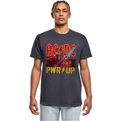 Bild av Merchcode ACDC Pwrup Stage Lights Tshirt med print, Storlek: Small, Navy