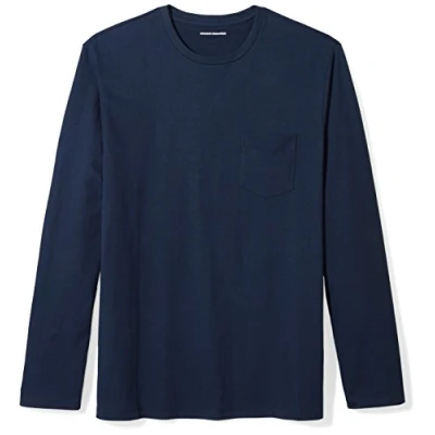 Bild av Amazon Essentials långärmad T shirt för män, normal passform, marinblå, X Large