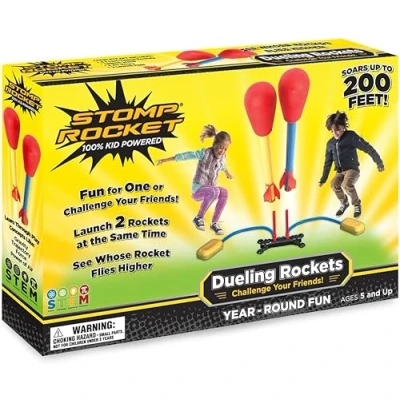 Bild av Stomp Rocket Dueling 4 Rockets &amp; Launcher utomhusleksak Present till pojkar och tjejer 6 år uppåt lek med vänner på bakgården parkerna
