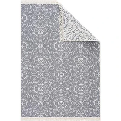 Bild av Fashion4Home Matta löpare tepiche för vardagsrum, sovrum, kök, barnrum, badrum boho kilimmattor löpare, hallmatta, ljusgrå kräm, storlek: 80 x 150 cm