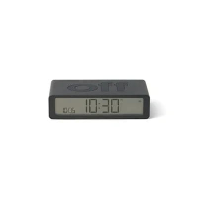 Bild av Lexon Flip Classic upplyst morgonväckarklocka, vändbar med ansikten på och snooze funktion, LCD skärm pekljus, USB C uppladdningsbar mörkgrå