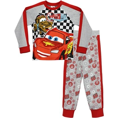 Bild av Disney Cars Pyjamas för Pojkar Lightning McQueen Barn Set 100% Bomull Långärmad Nattkläder 128