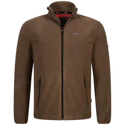 Bild av Höhenhorn Badus Fleecejacka för män microfleece full dragkedja troyer utomhus vandring vandring, BRUN, 3XL