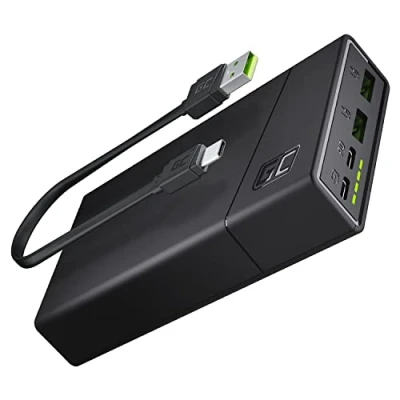 Bild av Green Cell® Powerbank GC PowerPlay20 3 port 20 000 mAh externt batteri med USB C 18 W power Delivery och 2X Ultra Charge 18W snabbladdning teknik QC 3.0