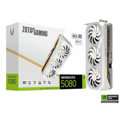 Bild av ZOTAC GeForce RTX 5080 Solid OC White 16GB GDDR7 RAM Grafikkort