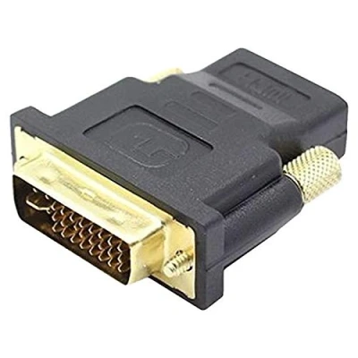 Bild av adaptare DVI I hane (24 + 5 stift hona till HDMI anslutningskabel guldpläterad