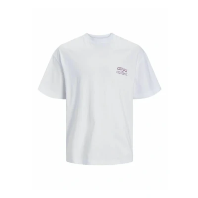 Bild av Jack &amp; Jones Jorsantorini BACK SS CREW NECK Tshirt med print, Storlek: Small, Bright white