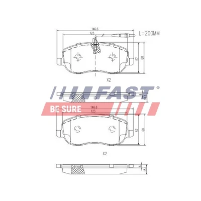 Bild av FAST FT29128 Jeu de plaquettes frein Essieu avant avec palpeur d&#039;usure intégré PEUGEOT: 807, Expert I Van, I, CITROËN: C8, Jumpy Van