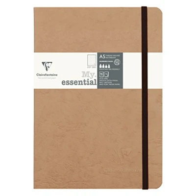 Bild av Clairefontaine 79343C Anteckningsbok AgeBag My Essentials, DIN A5, 14,8 x 21 cm, 96 ark, rutat, numrerat, 90 g, 1 styck, brun