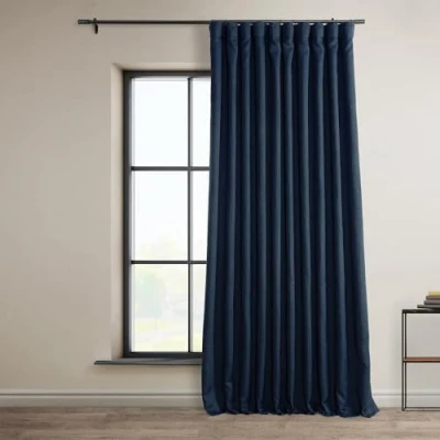Bild av HPD halvt pris draperier extra brett mörkläggande gardin i linne (1 panel) 100 x 120, BOCH LN1853 120 DW, Indigo