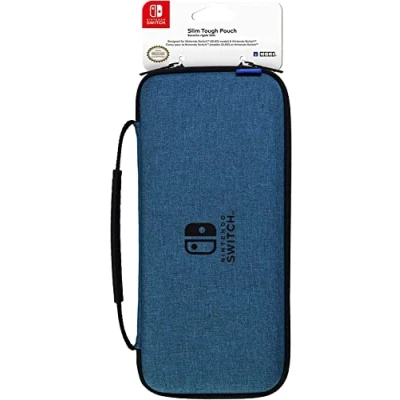 Bild av HORI Bärväska för Nintendo Switch OLED modell (blå) smalt och robust skyddsfodral med handtag officiellt licensierad, blå,