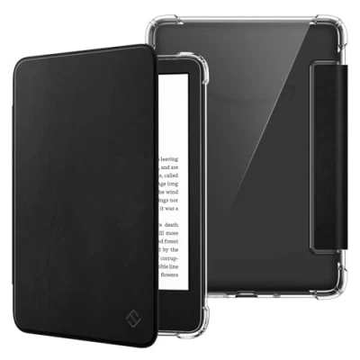 Bild av Fintie fodral för 6 tum Kindle (11. generationen) 2024/2022, klart mjukt TPU skyddsfodral med automatisk sömn/vakna Basic 2024, svart