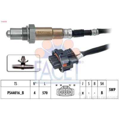 Bild av FACET 10.8538 Sonde lambda avec monture chauffé, planaire, Filetage prégraissé OPEL: Zafira B, Astra H 3/5 portes, G CC