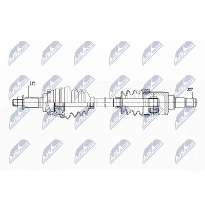 Bild av NTY NPW SU 031 Arbre de transmission Essieu avant gauche 635, 59 SUZUKI: SWIFT 3