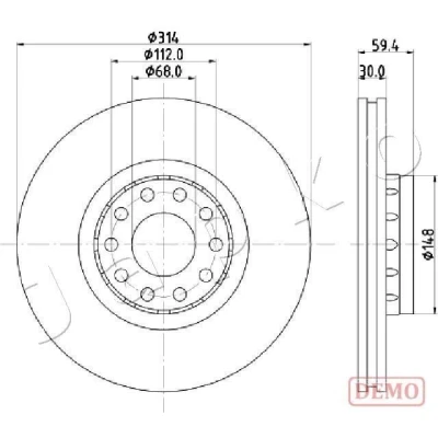 Bild av JAPKO 600924C Disque de frein 314 30 10 ventilé peint AUDI: A8 D2, A6 C4 Avant, 100 Berline