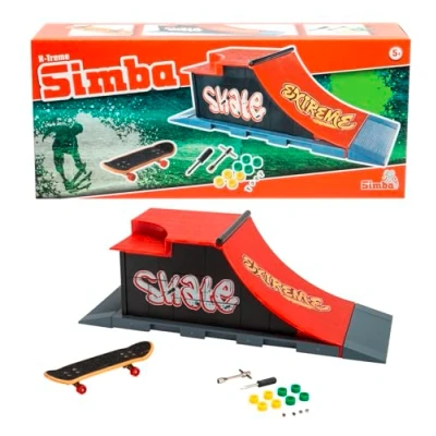 Bild av Simba 103304653 finger skateboard ramp extreme, 27 x 10 9 cm, 8 reservhjul, 2 verktyg, skruv och mor, från 5 år