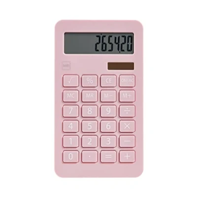 Bild av Miquelrius Solar miniräknare, 10 siffror, stora nycklar, LCD skärm, rosa färg