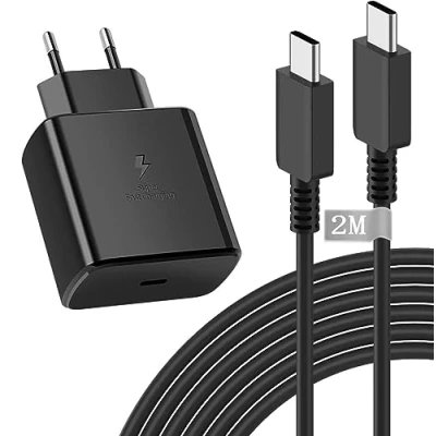 Bild av Snabbladdningsladdare för Sam Sung, 45 W laddare med 2 m USB C kabel, kontakt Sung Galaxy S23 Ultra/S22/S22+/S21/S21+/S21/Note20/Note20 Ultra/A53/Z Flip4/Z Fold4 5G