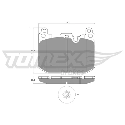 Bild av Bromsbeläggssats, skivbroms TOMEX Brakes TX 18 481