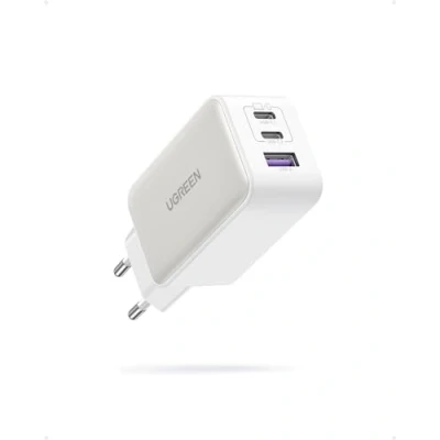Bild av UGREEN Nexode USB C laddare 65W strömförsörjning 3 ports GaN PD PPS kompatibel med MacBook Pro/Air, iPhone 15 Pro Max/15 Pro/14 Max/14 Pro/13, iPad Pro, Galaxy S23/ S22 (vit)