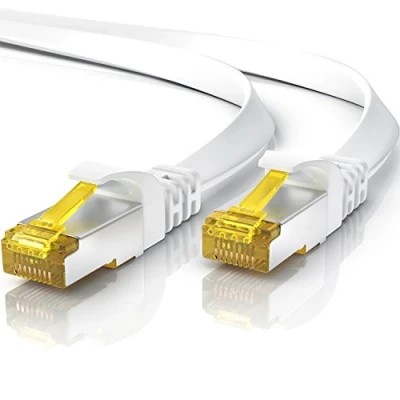 Bild av 5 M CAT 7 Platt Nätverkskabel Ethernet Kabel Gigabit LAN 10 Gbit S Patchkabel Bandkabel Kabelkabel CAT.7 Råkabel U FTP PIMF Skärm Med RJ 45 Kontakter Switch Router Modem