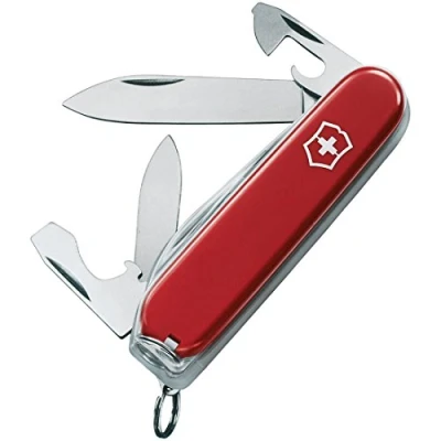 Bild av Victorinox fickkniv Recruit (10 funktioner, blad, konservöppnare, tandpetare, skruvmejsel) röd