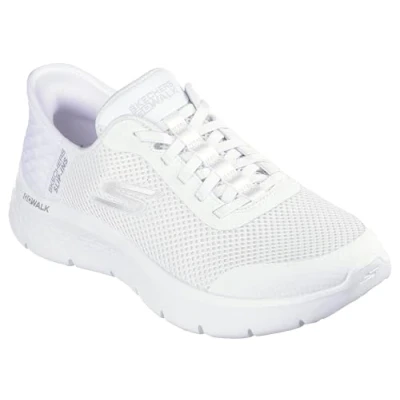 Bild av Skechers Go Walk Flex Skor för dam, handsfree, dra på Grand Entry, Benvit, 12 Wide
