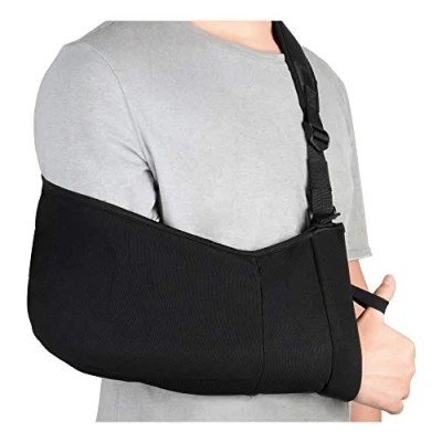 Bild av supregear Arm Sling, Justerbar Medicinsk Axel Immobilizer Sling för Rotator Manschett Axelskada, Bekvämt Axelstöd med Mjuk Vadderad och 2 Innerfickor, Vänster Höger Arm, Svart