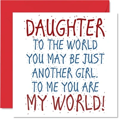 Bild av Vackra födelsedagskort för dotter &quot;Daughter You Are My World&quot; till far eller mor, dotter, födelsedagspresenter, 145 mm x son, gratulationskort flickor