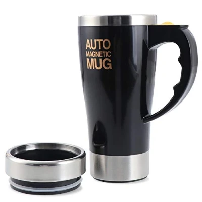 Bild av TsunNee 450 ml elektrisk självomrörande kaffemugg, rostfritt stål automatisk magnetisk mugg, blandningskopp för kaffe te varm choklad mjölk kakaaaaaao, svart