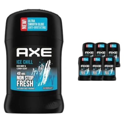 Bild av AXE Deodorant för män, stick ischill, 48 h non stop fräsch, uppfriskande doft av ismint och citron (6 x 50 ml)