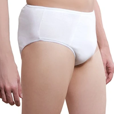 Bild av One Wear Super mjuk högkvalitativ bomullskalsonger för män (5 pack) lätta underkläder kalsonger byxor och underbyxor resor sjukhus spa dag vaxning massage bastu salong olyckor (Vita)