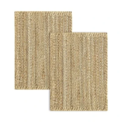 Bild av HAMID 2 pack granatäpple jutemattor av 100% naturlig jutefiber mjuka mattor handvävda vardagsrumsmatta, matsal, sovrum, korridor, entré (70 x 50 cm) st
