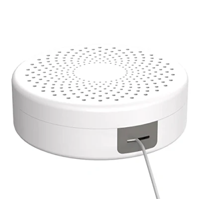 Bild av Hama Kabelbox, rund (lämplig för väggmontering, skrivbord, kontor, hem osv., integrerad kabeldragning, enkel kabelhantering, kabelskydd, platt) vit