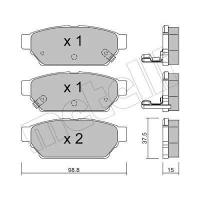Bild av Bromsbeläggsats, Bakaxel, mitsubishi,proton, MB928314, MN116770, MR205377, MR389565, MR389569