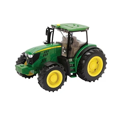 Bild av John Deere 6210R traktor, den trogna replikaten i skala 1:16 ger med stor uppmärksamhet på detaljer de mycket små gårdarna obegränsade lekglädjen och får samlarhjärtan att slå snabbare