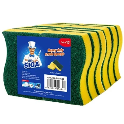 Bild av MR.SIGA Slitstark skrubbsvamp, paket med 12, storlek: 11 x 7 3 cm