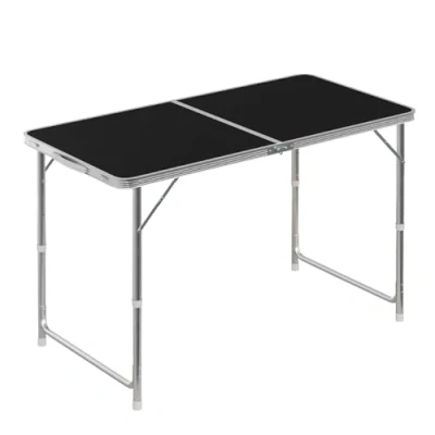 Bild av WOLTU® campingbord, fällbord, trädgårdsbord, arbetsbord, balkongbord, höjdjusterbart aluminium, MDF svart, CPT8122sz