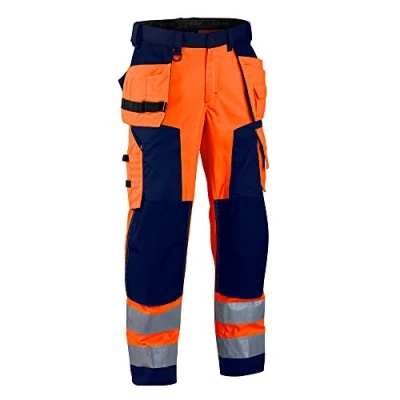 Bild av VARSELBYXA 1567 2517 SOFTSHELL VARSELORANGE/MARINBLÅ D96 Beijerbygg Byggmaterial