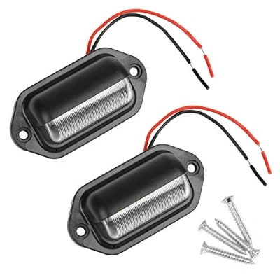 Bild av Thlevel 2 st lampor för registreringsskyltar 6 SMD LED registreringsskyltslampa stegbelysning 12 V/24 V lastbil SUV släpvagn