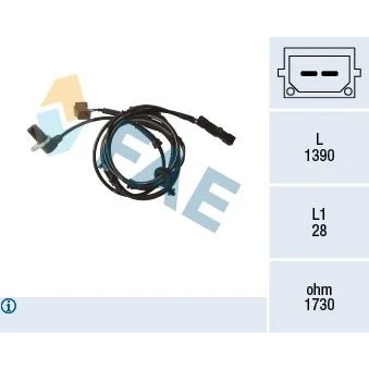 Bild av FAE 78171 Capteur ABS inductif 2 1390 AUDI: A4 B6 Avant, Berline, B6/B7 Cabriolet