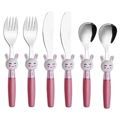 Bild av Exzact Barnbestick rostfritt stål 6 st set/barnbestick/småbarnsredskap/bestick 2 x gafflar, säkra middagsknivar, middagsskedar (standard 6)