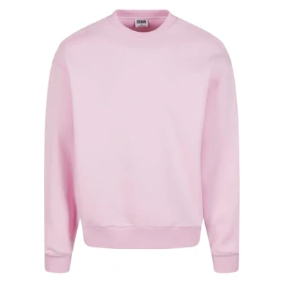 Bild av Urban Classics Tröja för män, fluffig crewneck, herrtröja med rund hals, oversize passform, storlekar S5XL, Mjuk rosa, XS