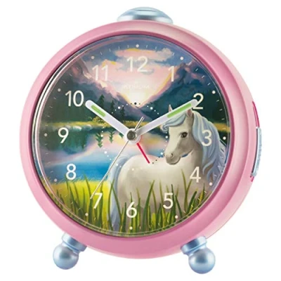 Bild av Atrium Barns väckarklocka Siabelle inget tickande, snooze, ljus, analog, kvarts, rosa A932 17