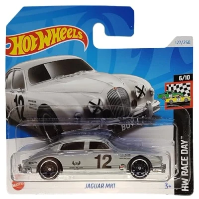 Bild av Hot Wheels Jaguar MK1 HW Race Day 6/10 HRY80 kort Castrol Grant Williams grå Mattel 2024 1:64